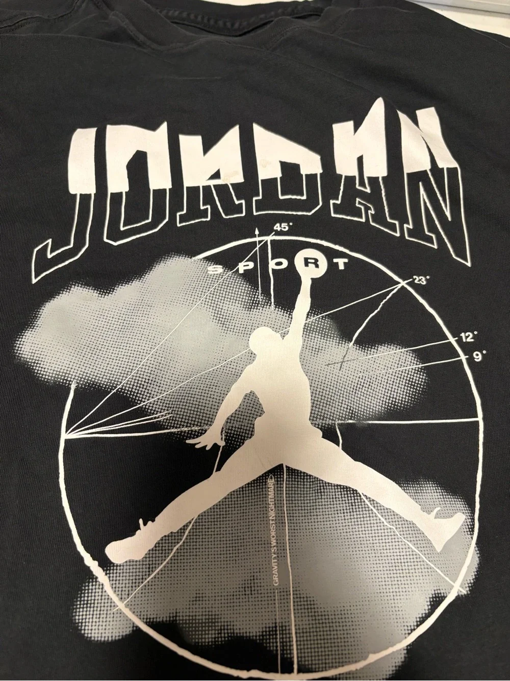 Jordan Black Long-Sleeve Graphic Tee with White Jumpman